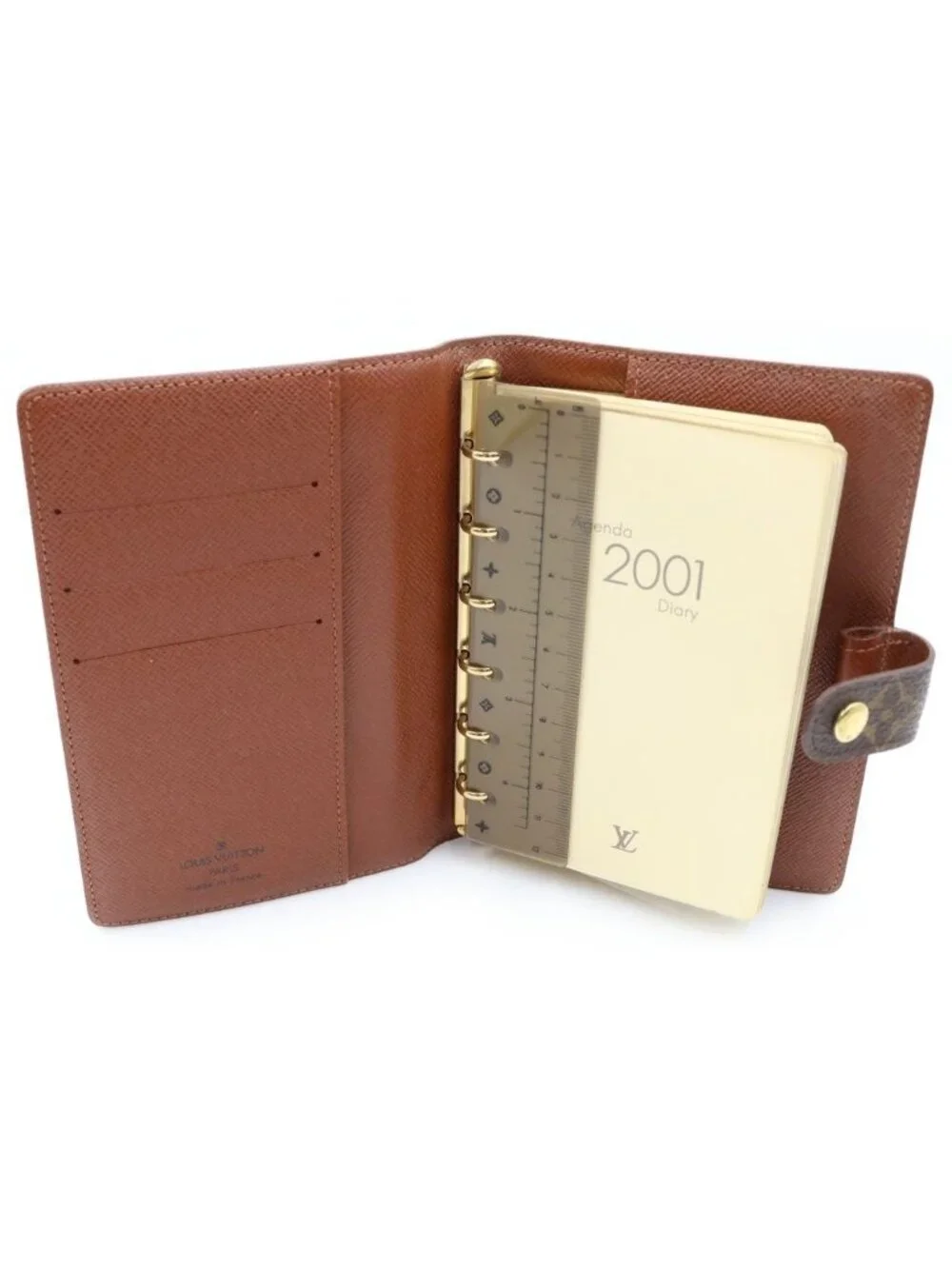 Louis Vuitton Monogram Agenda PM Leather Planner Cover M6 Brown